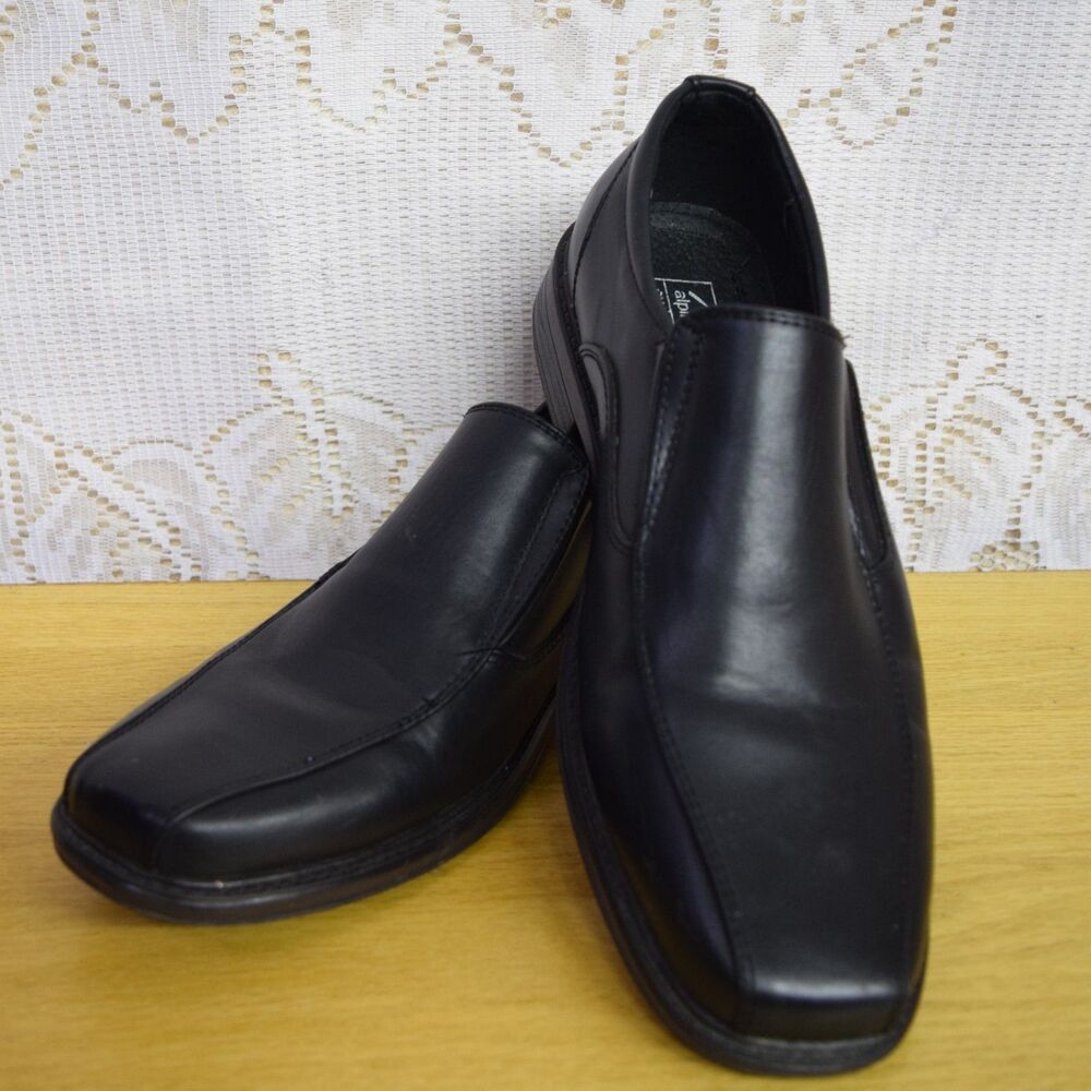 Alpine Swiss Mens Dress Shoes Size 8 Leather Slip On Black Business Professional